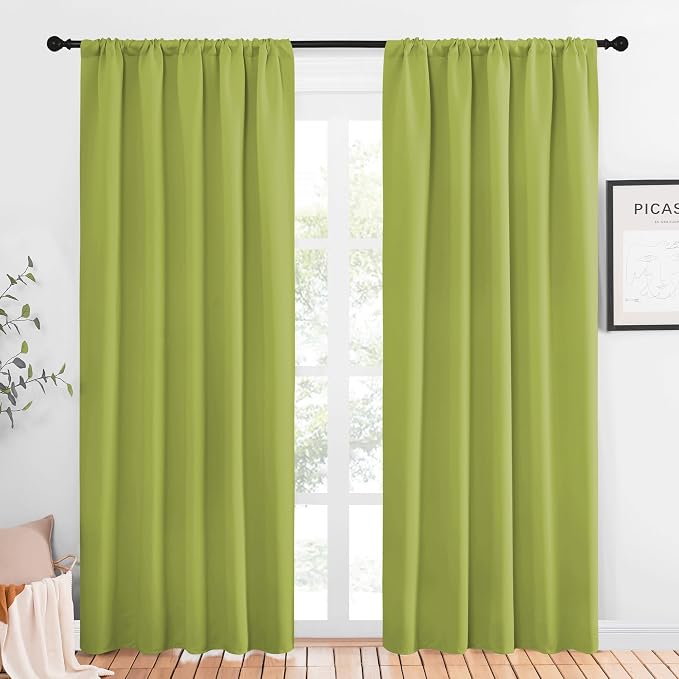 NICETOWN Window Curtains Blackout Drapes, Fresh Green, 1 Pair, 52 by 84-Inch by NICETOWN
