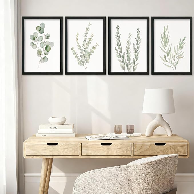 YWJKWLGS Botanical Watercolor Prints Sign Sage Green Eucalyptus Wall Decor - Image 7