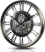 CLXEAST 21 Inch Modern Moving Gears Wall Clock - Image 8