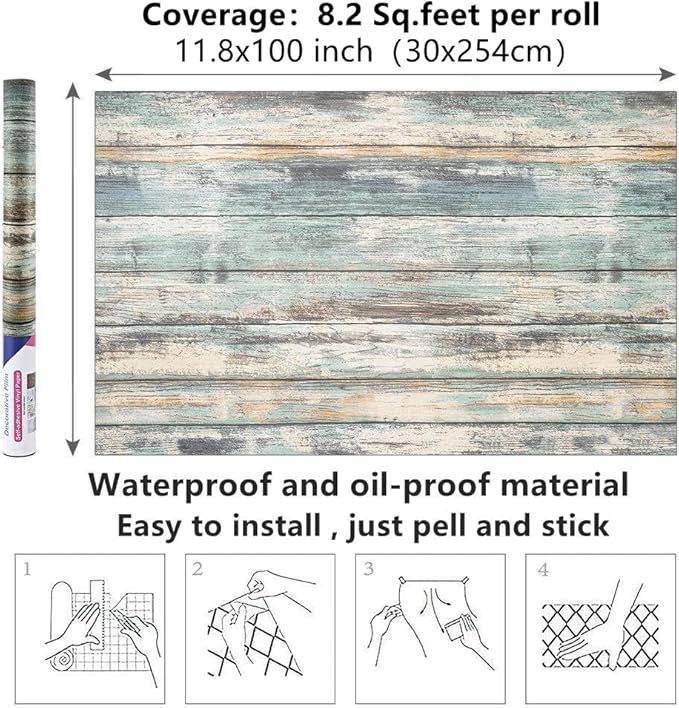 Arthome11x100'' Rustic Wood Contact Paper Peel and Stick Self-Adhesive Wallpaper - Image 7