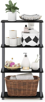 Furinno TURN-S-TUBE Storage Shelves, 4-Tier Book Shelf, Corner Shelf, Toolless - Image 3