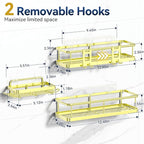 YASONIC Shower Caddy Adhesive, No Drill Bathroom Shower Organizers, - Image 5