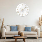 24 Inch White Minimalist Glass Wall Clocks Battery Operated Extra Large Wall - Image 4