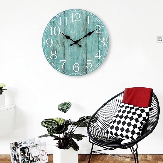 14 Inch Teal Wall Clock - Image 9