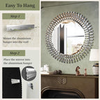 Kelly Miller Jeweled Mirror for Wall, 28 Inch Round Luxury Mirror - Image 5