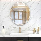 Bathroom Mirrors for Over Sink, Round Frameless Mirrors for Wall, 23.5x27.5 by JACUKO