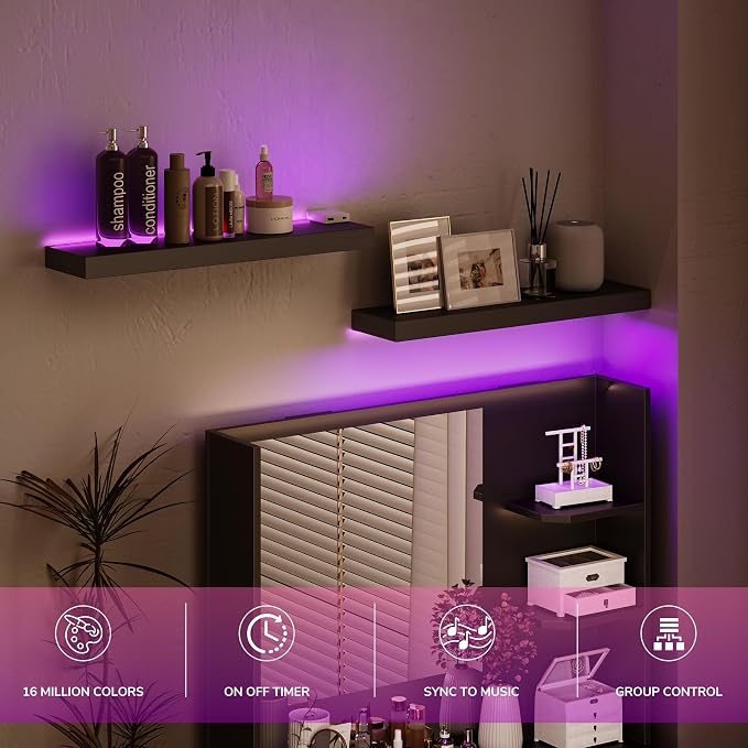 BAMEOS Floating Shelves with LED - Image 3