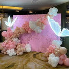COKAOBE Baby Pink Shimmer Wall Backdrop 24PCS Sequins Backdrop Decoration Panels - Image 5