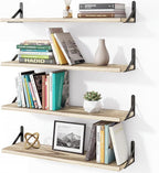 YGEOMER Floating Shelves for Wall, 23in Light Carbonized Brown Wall Shelves for by YGEOMER