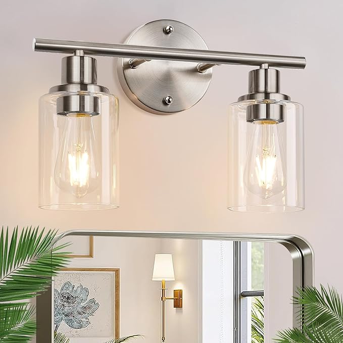 Zarbitta 2-Light Bathroom Light Fixtures, Brushed Nickel Vanity Light, Modern by Zarbitta