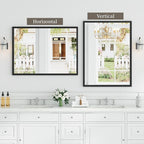 Syndra Black Wood Frame Bathroom Mirror, Waterproof Slim Deep Frame, - Image 5