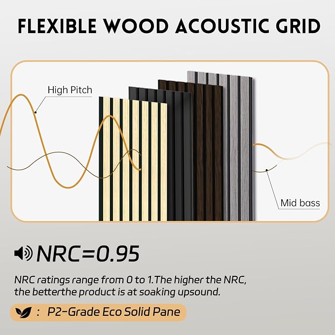 RITOLLO 4 Pack Wood Panels for Wall, Wood Slat Acoustic Panels for Wall - Image 4