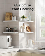 AMADA HOMEFURNISHING Floating Shelves, Paulownia Wood Wall Shelves - Image 8