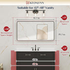 Keonjinn Black Bathroom Mirror for Over Sink, 42 x 20 Inch Rounded Rectangle - Image 6