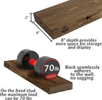 Floating Shelves 48 inch Long 8 "deep Set of 2, Heavy Duty Wood Wall Mounted - Image 5