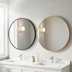 OLIXIS 36 Inch Gold Round Bathroom Wall Mirror, Round Bathroom Mirrors - Image 2