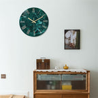 Teal Wall Clock Battery Operated 14 Inch Modern Abstract Clocks - Image 2