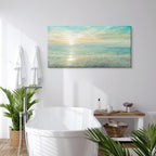 Goldfoilart Beach Sunrise Pictures Ocean Wall Art Coastal Canvas Prints Sea - Image 3