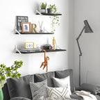 YGEOMER Floating Shelves for Wall, Different Sizes Black Wall Shelves for - Image 6