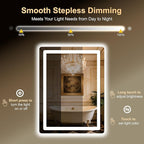 LED Bathroom Mirror, Smart Anti-Fog, Stepless Dimmable - Image 4
