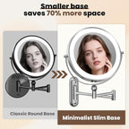 9" Wall Mounted LED Lighted Makeup Vanity Mirror - 4000mAh Rechargeable Double - Image 4