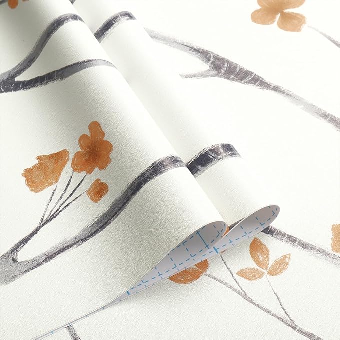 Timeet Floral Wallpaper Peel and Stick Wallpaper Boho 16.14"x393.7" Flower - Image 4