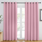 NICETOWN Rouge Pink Blackout Curtains 84 inch Length, Grommet Top Room by NICETOWN