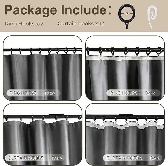 Room Divider Blackout Curtain Track Curtains Wall Dividers Panels Screen - Image 3