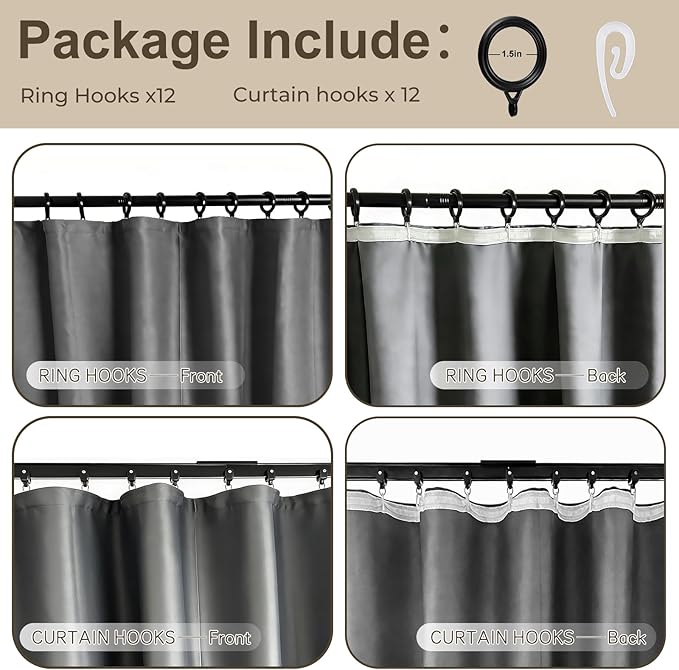 Room Divider Blackout Curtain Track Curtains Wall Dividers Panels Screen - Image 3