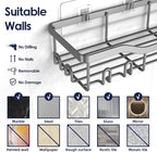 NESOMI Shower Caddy Adhesive Shower Organizer 7-Pack, Rustproof Stainless Steel - Image 9