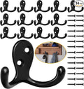 Homanu 14 Pack Coat Hooks, Heavy Duty Double Prong Coat Hooks Wall Mounted by Homanu