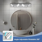 Modern LED Bathroom Lights Fixtures 4-Light, Stainless Steel Chrome Acrylic - Image 2