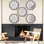 ZOLAPI 2 PCS Octagon Wall-Mounted Mirrors, Vintage Farmhouse Mirror - Image 5