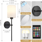 Battery Operated Wall Sconce Set of Two, Wireless Rechargeable Wall Light - Image 7