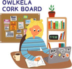 OWLKELA 17.7 X 13.3 Inch Cork Board Bulletin Board, Wall-Mounted Presentation - Image 7