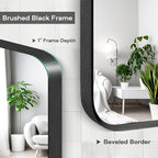 Black Metal Framed Bathroom Mirror - Image 3