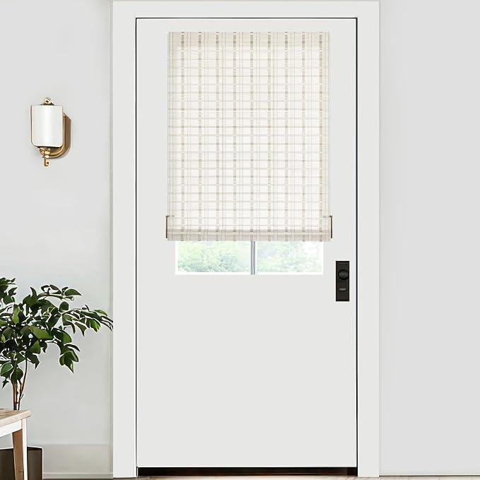LazBlinds No Tools No Drill Bamboo Roller Shades, Cordless Bamboo Blinds by LazBlinds