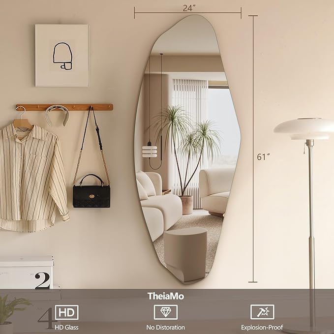 Irregular Full Length Mirror, Asymmetrical Wall Mirrors - Image 4