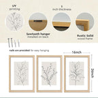 YWJKWLGS Neutral Botanical Prints Framed Wall Art Decor 16x24 Inch Set of 3 - Image 2
