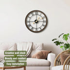Micasso Large Farmhouse Wall Clock: 20 inch Modern Metal Black - Image 3