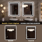 LOAAO 27.6"x35.4" LED Mirror for Bathroom, Lighted Bathroom Mirror - Image 5