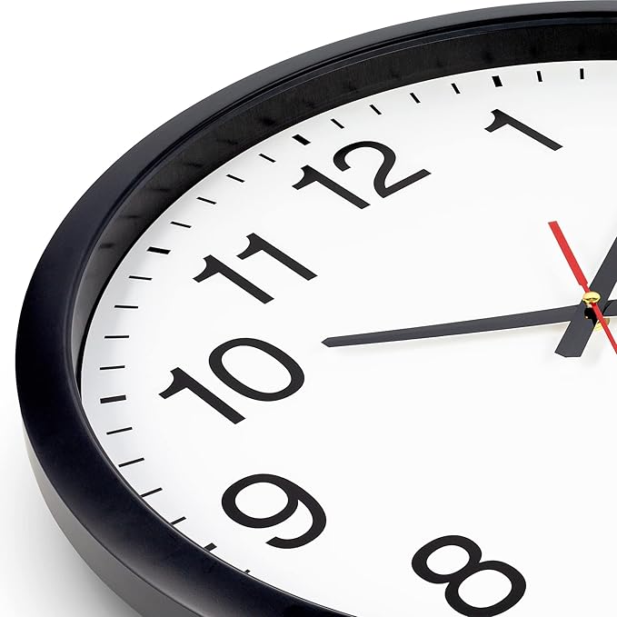 Bernhard Products Black Wall Clock Silent Non Ticking - Image 4