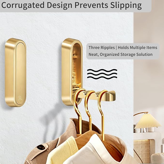 4PCS Folding Coat Hooks, Heavy Duty Wall Hooks Made of Zinc Alloy, Foldable - Image 3