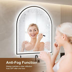 Arched LED Mirror for Bathroom 30"x36", 3 Color Changing, Shatterproof - Image 3