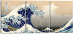 Wieco Art Great Wave of Kanagawa Katsushika Hokusai 3 Piece Modern Canvas by WiecoArt