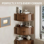 Corner Shelves Wall Cabinet Set of 3, Floating Corner Shelf Organizer - Image 4