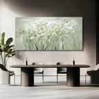 MLART99 Green and White Wall Art Home Decor Wildflower Wall Decorations Canvas - Image 4