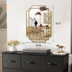 HQiJun 30x20 Inch Gold Bathroom Mirror, Wooden Frame - Image 9
