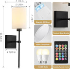 KARTOOSH Battery Operated Wall Sconce Set of Two, Wireless Rechargeable Wall - Image 7