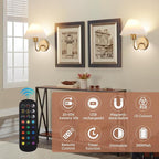 Wireless Wall Sconce Sets of 2, Pleated Shades Rechargeable Battery Operated - Image 4